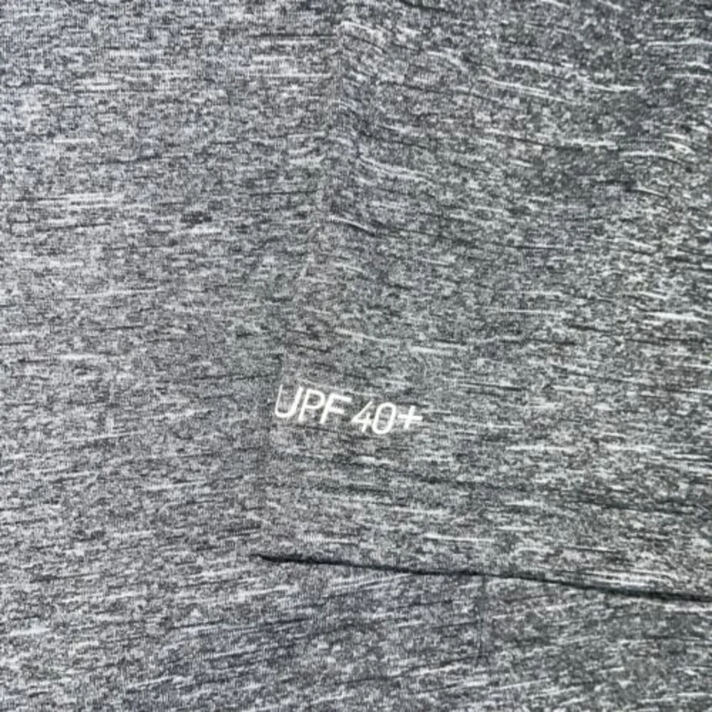 Nike Swim Dri-Fit Shirt Mens M Gray Black Long‎ Sleeve Swoosh Crew Neck UPF 40